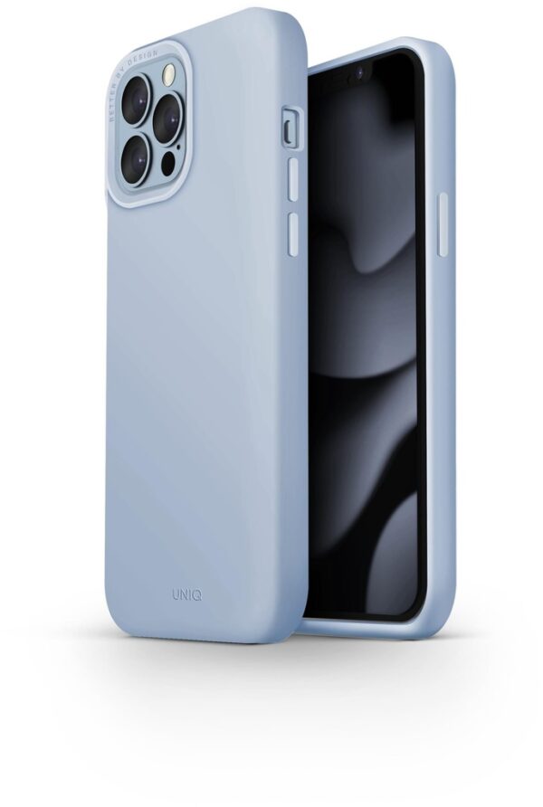 UNIQ LINO HUE LIQUID SILICONE CASE WITH DUAL-LAYER HYBRID PROTECTION | MAGSAFE | FOR IPHONE 2021 13 PRO MAX | ARCTIC BLUE